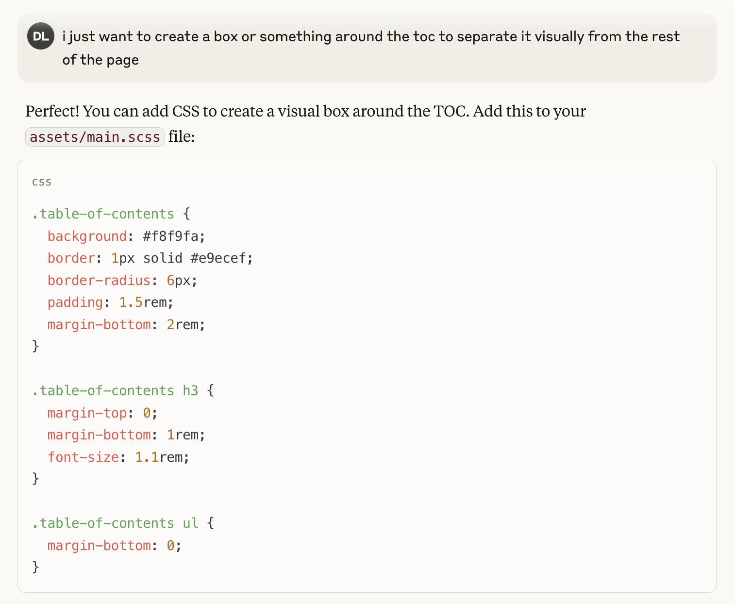 TOC with CSS