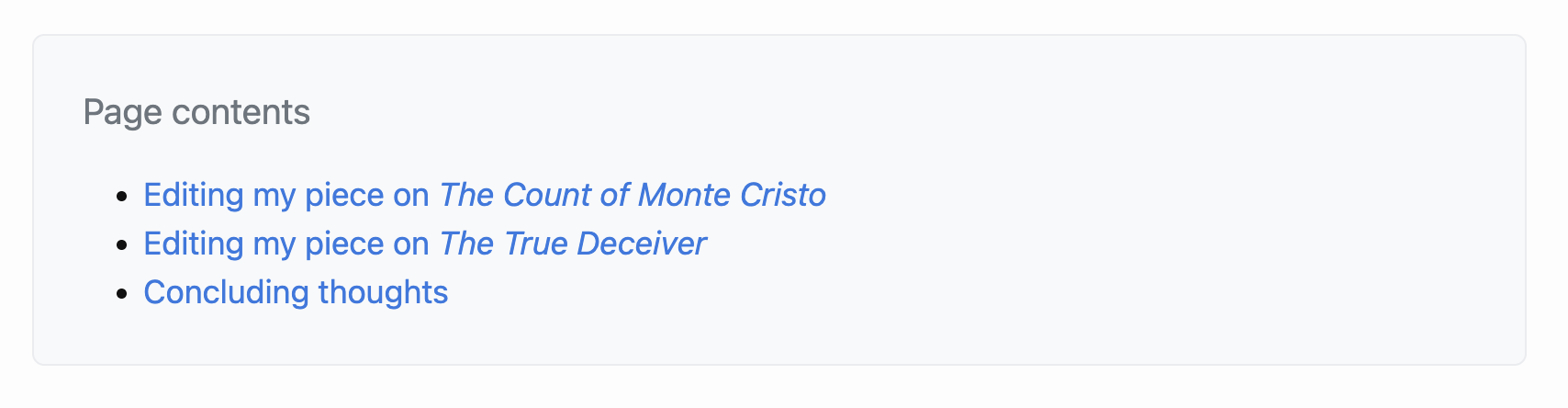 TOC with CSS