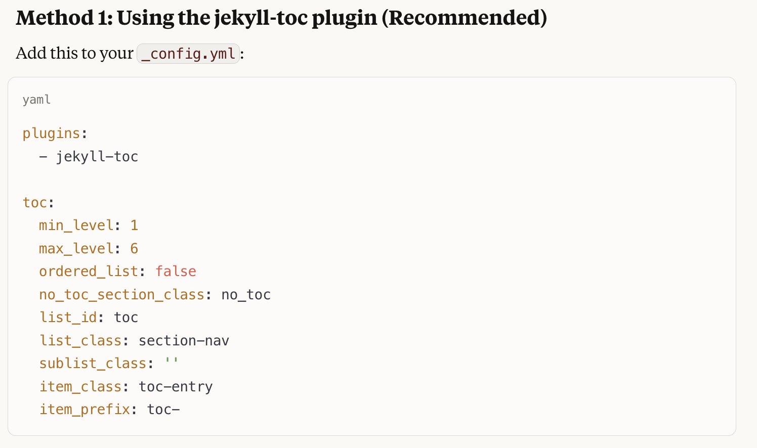 Jekyll-toc option